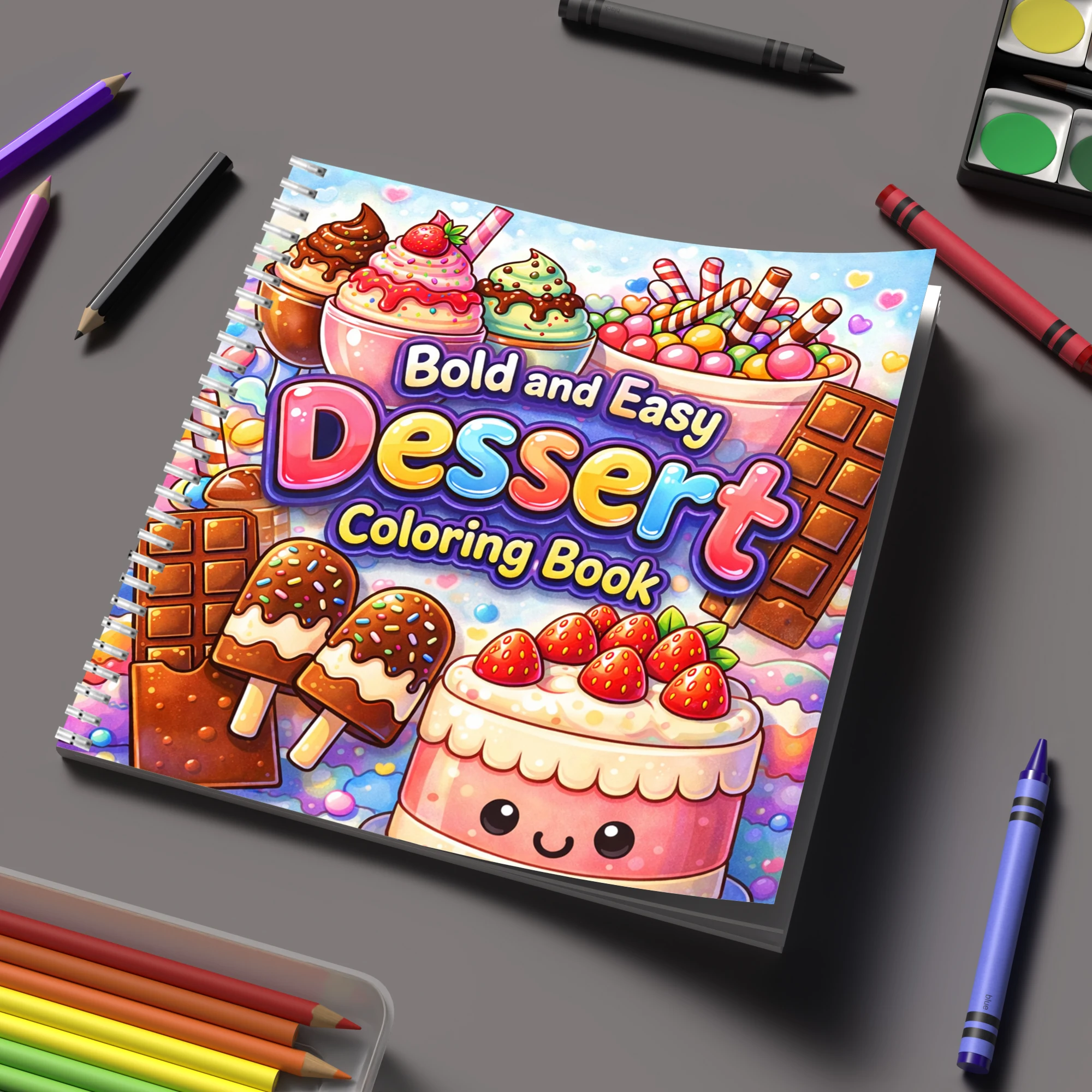 Food And Snacks Coloring Book - Livre de coloriage facile sur le