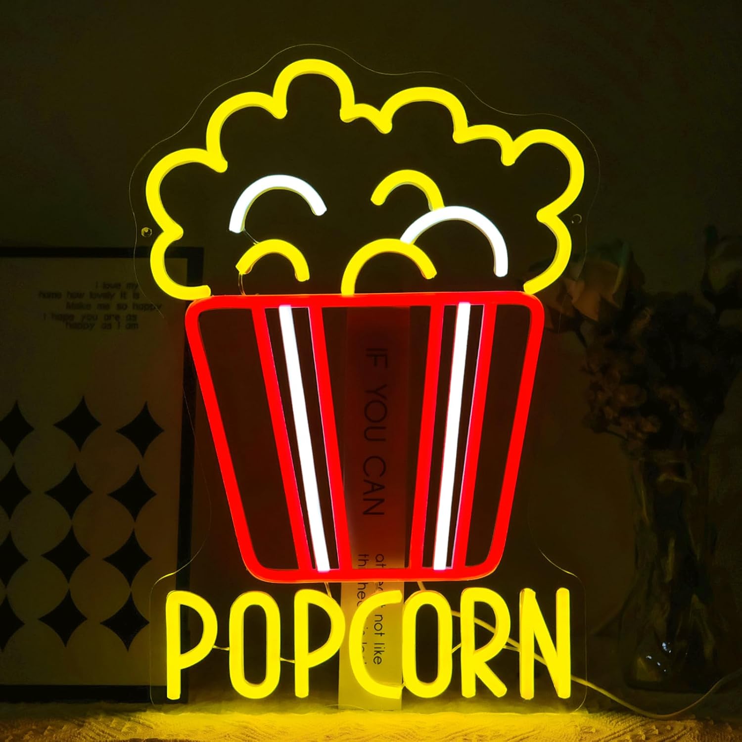 Snacks Food Video - Enseigne néon LED dimmable Popcorn pour