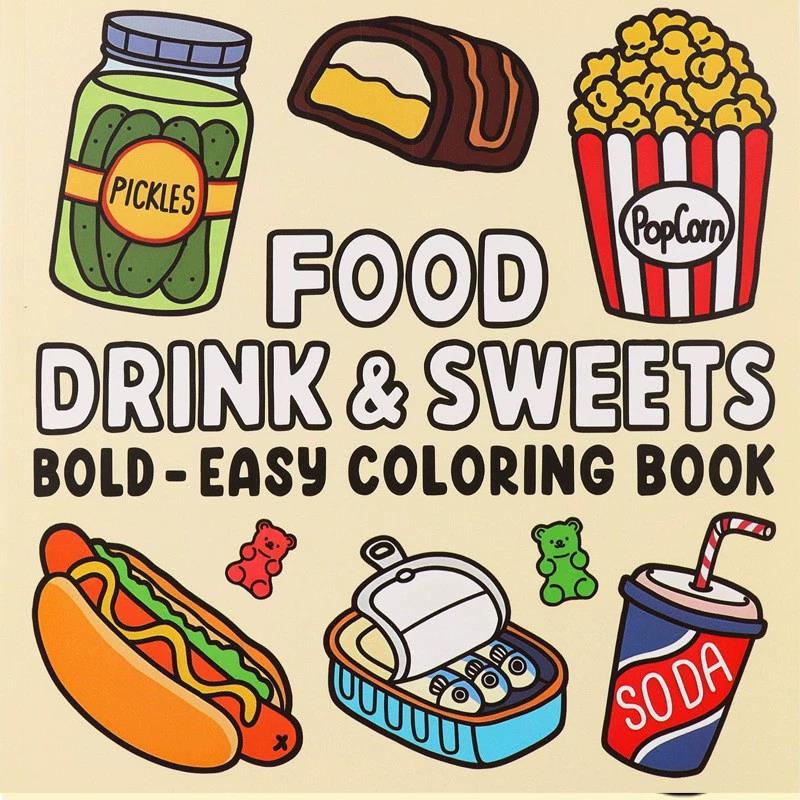 Food And Snacks Coloring Book - Livre de coloriage sur les aliments,