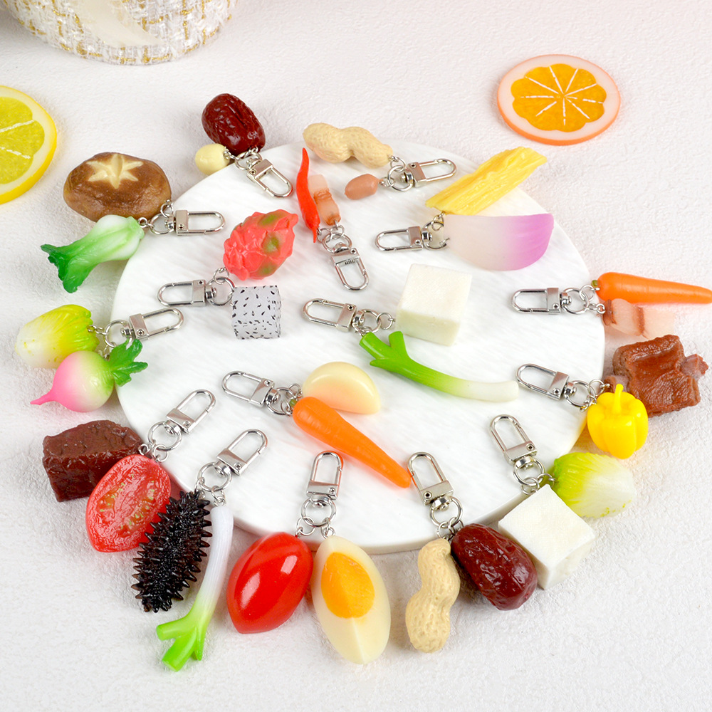Food Zinc - Porte-clés alimentaire simulé Fruits légumes boeuf