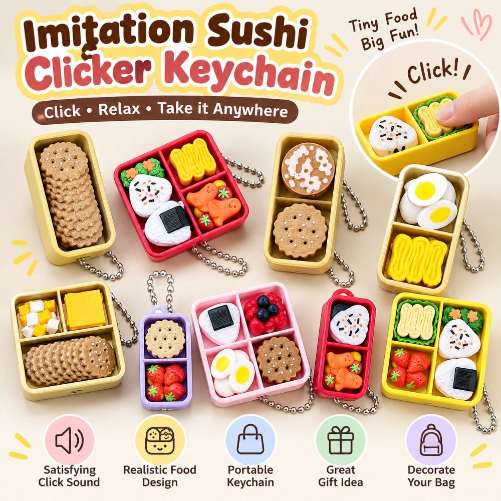 Zinc Food Snacks - Nouveau porte-clés en plastique imitation sushi,