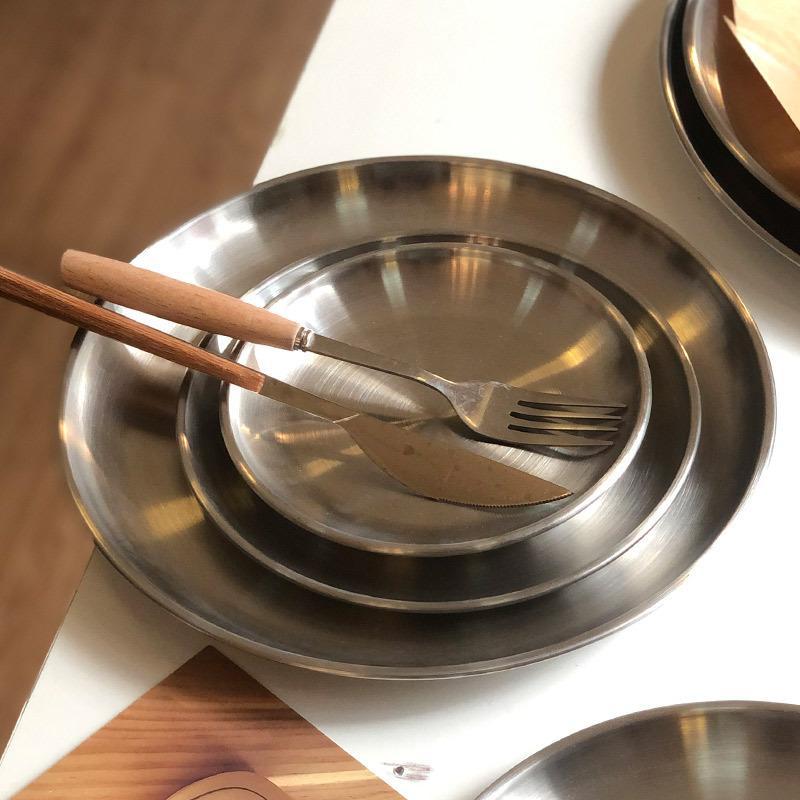 Plateau rond en acier inoxydab - Korean Food Snacks avis et prix