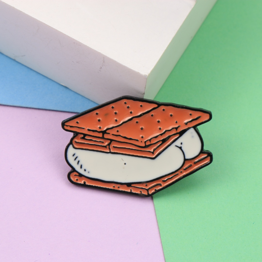 Broche en émail en métal, moti - Zinc Food Snacks avis et prix
